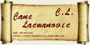 Cane Lacmanović vizit kartica